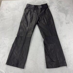 Danier Women's Size 4 US/8 UK/36 FR/38 Italy 100% Genuine Leather Flared Pants